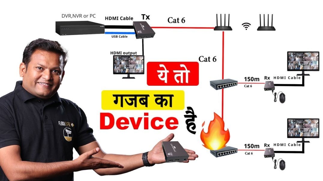 ⁣♉♉♑♉♉♑ Network Switch  Connect  HDMI Mouse  300 Meter  HDMI KVM Extender upto 300m♉♉♑♉